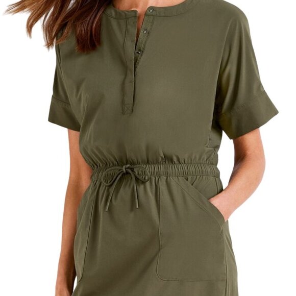 T by Talbots Dresses & Skirts - T by Talbots Lightweight Small Dress Popover Olive Green SunWell UPF +50